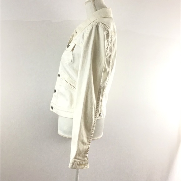 LEVI STRAUSS DENIM IVORY JACKET SIZE MEDIUM JR - Picture 3 of 7